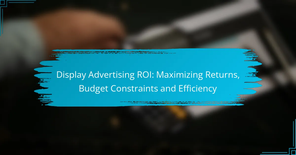 ROI della pubblicità display: massimizzare i rendimenti, vincoli di budget ed efficienza