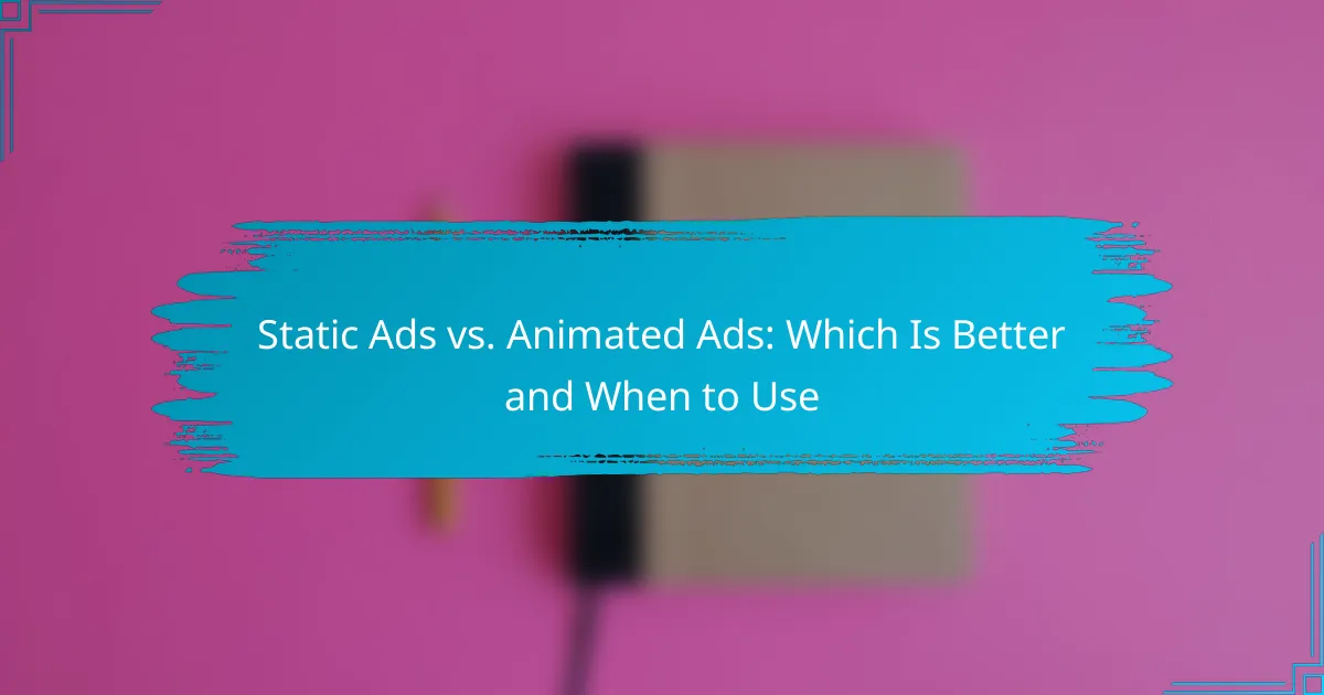 Annunci Statici vs. Annunci Animati: Quale è Meglio e Quando Utilizzare