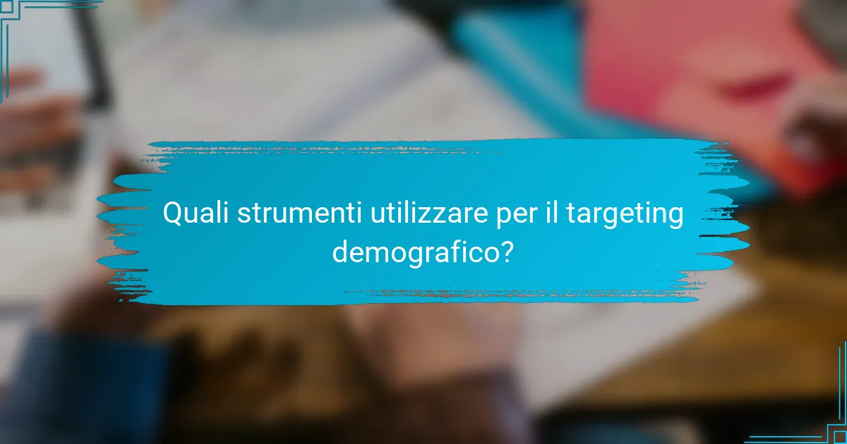 Quali strumenti utilizzare per il targeting demografico?